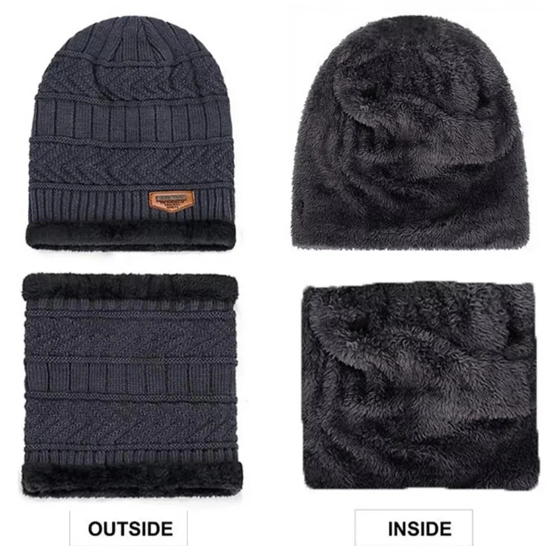 Beanie Wool Cap With Neck Warmer